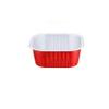 10/50pcs Disposable Aluminium Foil Baking Cups 300ml Creme Brulee Dessert Square Shape Cupcake Cups with Lids Muffin Cake Tools (Red,50pcs) view 1