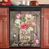 OEME Spring Flower Dishwasher Magentic Cover, Birds Decorate Self Adhesive Magnet Refrigerator Decal, Home Appliances Decorative Stickers Vinyl Decals 23inch W x 17inch H view 1