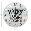 Happy Glamper Cute Camper Wall Clock Happy Camping Adventure Clocks Travel Hiking Round Wooden Clock Quartz Silent Clock 12Inch Farmhouse Decor for Living Room Office Housewarming Gift view 2