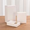 Crysdaralovebi 5Pcs Packing Box Transparent PVC Window White Cardboard Display Gift Box Party Wedding Jewelry Chocolate Cookie Candy Cake Box (WhiteA,9x6x4cm) view 1