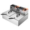 5000W Commercial Dual Tank Deep Fryer, 24L Fryer with Dual Tank Baskets Stainless Steel Overheat Protection Electric Countertop Fryer for Restaurant Kitchen Tabletop Frying Machine view 1