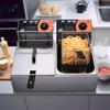 5000W Commercial Dual Tank Deep Fryer, 24L Fryer with Dual Tank Baskets Stainless Steel Overheat Protection Electric Countertop Fryer for Restaurant Kitchen Tabletop Frying Machine view 3