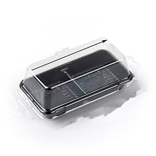 Crysdaralovebi 100/50pcs Clear Gift Box Moon Cake Cupcake Packaging Box Egg-Yolk Puff Container Plastic Cake Box Baking Plastic Container Holde (Box,50pcs)