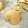 Crysdaralovebi New Love Heart Candy Bages Velvet Gift Bag Chocolate Baby Shower Wedding Favors Gifts Bag Birthday Party Supplies (10PCS-Gold) view 1