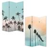HomeRoots Mutpl. Wood Tropical Palm Trees Room Three Panel Divider Screen view 3