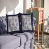 HomeRoots Purple On Indigo 16 Gray Purple Horse SuedeThrow Pillow view 1