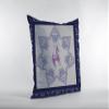 HomeRoots Purple On Indigo 16 Gray Purple Horse SuedeThrow Pillow view 3