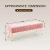 Furnimart 44 Inch Pink Velvet Ottoman Bench, Modern Upholstered Bedroom Benches Footrest Stool Indoor Bench for Entryway Living Room Bedroom Dining Room (Velvet-Pink) view 3