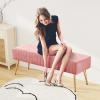 Furnimart 44 Inch Pink Velvet Ottoman Bench, Modern Upholstered Bedroom Benches Footrest Stool Indoor Bench for Entryway Living Room Bedroom Dining Room (Velvet-Pink) view 4
