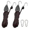 TOURFUN Rope Tie Downs, 3/8 x 15ft. Locking Ratchet Pulley with 3.1 Carabiner for Kayak Bow and Stern Secure 1 Pair view 1