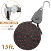 TOURFUN Rope Tie Downs, 3/8 x 15ft. Locking Ratchet Pulley with 3.1 Carabiner for Kayak Bow and Stern Secure 1 Pair view 2