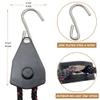 TOURFUN Rope Tie Downs, 3/8 x 15ft. Locking Ratchet Pulley with 3.1 Carabiner for Kayak Bow and Stern Secure 1 Pair view 4