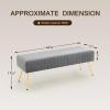 Furnimart 44 Inch Gray Velvet Modern Ottoman Bench, Modern Upholstered Bedroom Benches Footrest Stool Indoor Bench for Entryway Living Room Bedroom Dining Room (Velvet-Grey) view 3