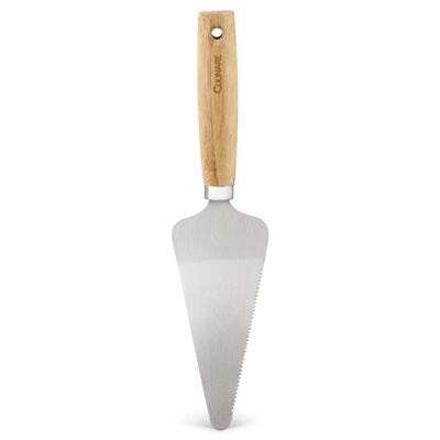 Culinare Naturals C70011 Cake Slicer/Server | Sustainable Bamboo/Stainless Steel | (L)270mm x (W)65mm | Cake Slicer, Cutter and Serving Tool/Kitchen Utensil | Metal Serrated Edge | Not Dishwasher Safe