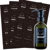 36 PCS Printed Label Stickers for Bottles, Prefdo Waterproof Minimalist Farmhouse Labels for Bathroom Kitchen Hand Soap Shampoo Conditioner Lotion Dispenser Bottles Containers(Black) view 1