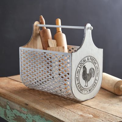 Colonial Tin Works 440167 Local Fresh Farmer's Market Produce Basket, 15.50-inch Width