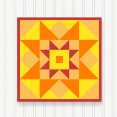 BARN Quilt Block Outdoor Square BQ107-05 | 6 Sizes | Outside Pattern | Wall Art | Yard Art | Barn Quilt Sign | Farm Quilt Design (18" x 18" 1 Sided)