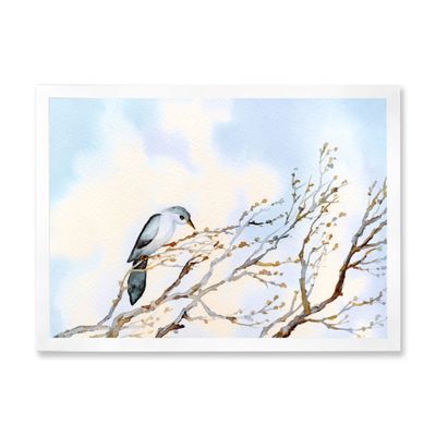 DesignQ Big Old Dead Barren Twig Yard Traditional Framed Wall Art