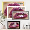 DesignQ Woman Female Lips Pink Lipstick and Sequins Modern Framed Wall Art view 4