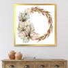 DesignQ Wreath With Dry Palm Leaves and Pampas Grass Traditional Framed Wall Art view 2