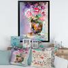 DesignQ Pink Fresh Abstract Flowers Bouquet Modern Framed Wall Art view 2