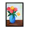 DesignQ Bouquet Of Red and Orange Tulips In A Vase Traditional Framed Wall Art view 1