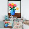 DesignQ Bouquet Of Red and Orange Tulips In A Vase Traditional Framed Wall Art view 2