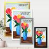 DesignQ Bouquet Of Red and Orange Tulips In A Vase Traditional Framed Wall Art view 4