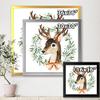 DesignQ Deer With Floral Wreath Isolated On White Farmhouse Framed Wall Art view 4