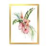 DesignQ Tropical Bouquet With Anthurium Lupine & Leaves II Traditional Framed Wall Art view 1
