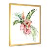 DesignQ Tropical Bouquet With Anthurium Lupine & Leaves II Traditional Framed Wall Art view 3