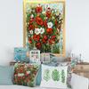 DesignQ Bouquet Of Red and White Wildflowers Traditional Framed Wall Art view 2