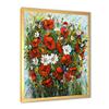 DesignQ Bouquet Of Red and White Wildflowers Traditional Framed Wall Art view 3