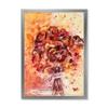 DesignQ Vintage Red Fresh Flowers Bouquet Traditional Framed Wall Art view 1