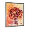 DesignQ Vintage Red Fresh Flowers Bouquet Traditional Framed Wall Art view 3