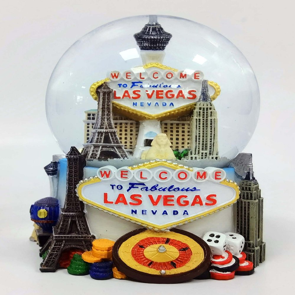Las Vegas Skyline 3D Snow Globe Water Globe Souvenir Ornament for Home car Gift for Women Kids Girls Mon Granddaughter 3  T