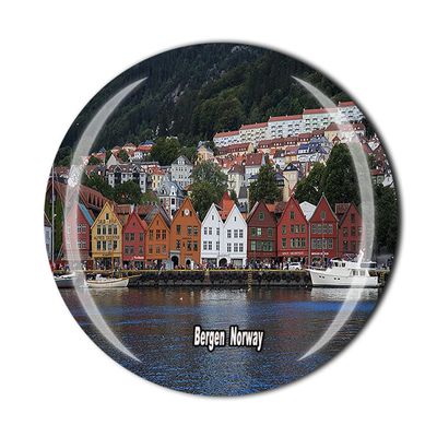 Bergen Norway Fridge Magnet Crystal Tourist Souvenir Gift Collection Refrigerator Magnetic Sticker