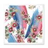 DesignQ Red Aster and Acorn Bouquet Modern Framed Wall Art view 1