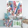 DesignQ Red Aster and Acorn Bouquet Modern Framed Wall Art view 2