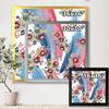 DesignQ Red Aster and Acorn Bouquet Modern Framed Wall Art view 4