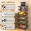 BEEY Metal Storage Baskets with Wheels, Metal Wire Market Basket Storage Organizer Cart Rolling Stackable Storage Bins for Kitchen,Pantry,Bedroom (Black W/Tabletop, 6 Tier) view 3