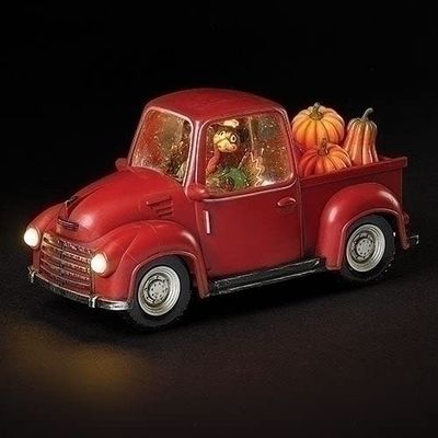 Roman 6" H LED Swirl Pilgrim Turkey Truck with Pumpkins