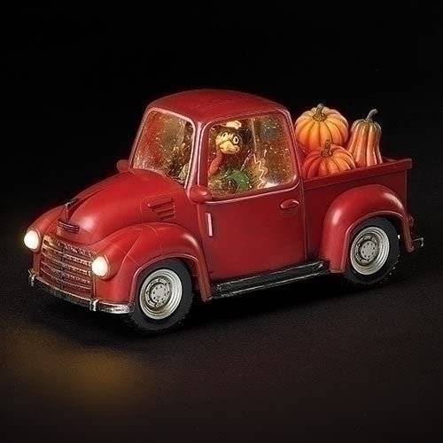 Roman 6" H LED Swirl Pilgrim Turkey Truck with Pumpkins