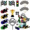Racing Car Cake Decoration Car Cake Topper Happy birthday Card Inserted for Kids Racing Theme Birthday Supplies Cars Party Favors view 1