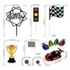 Racing Car Cake Decoration Car Cake Topper Happy birthday Card Inserted for Kids Racing Theme Birthday Supplies Cars Party Favors view 2