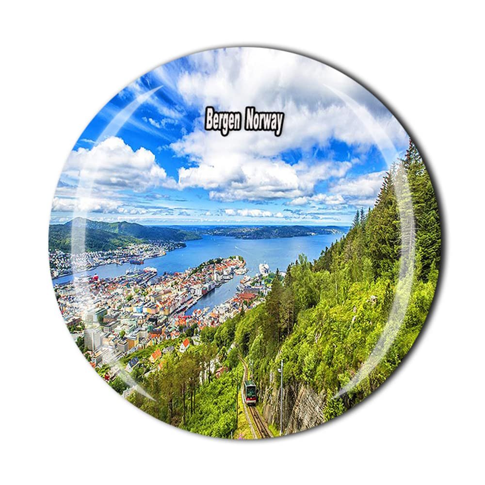 Bergen Norway Fridge Magnet Crystal Tourist Souvenir Gift Collection Refrigerator Magnetic Sticker
