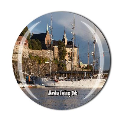 Akershus Festning Oslo Norway Fridge Magnet Tourist Souvenir Gift Collection Refrigerator Crystal Magnetic Sticker