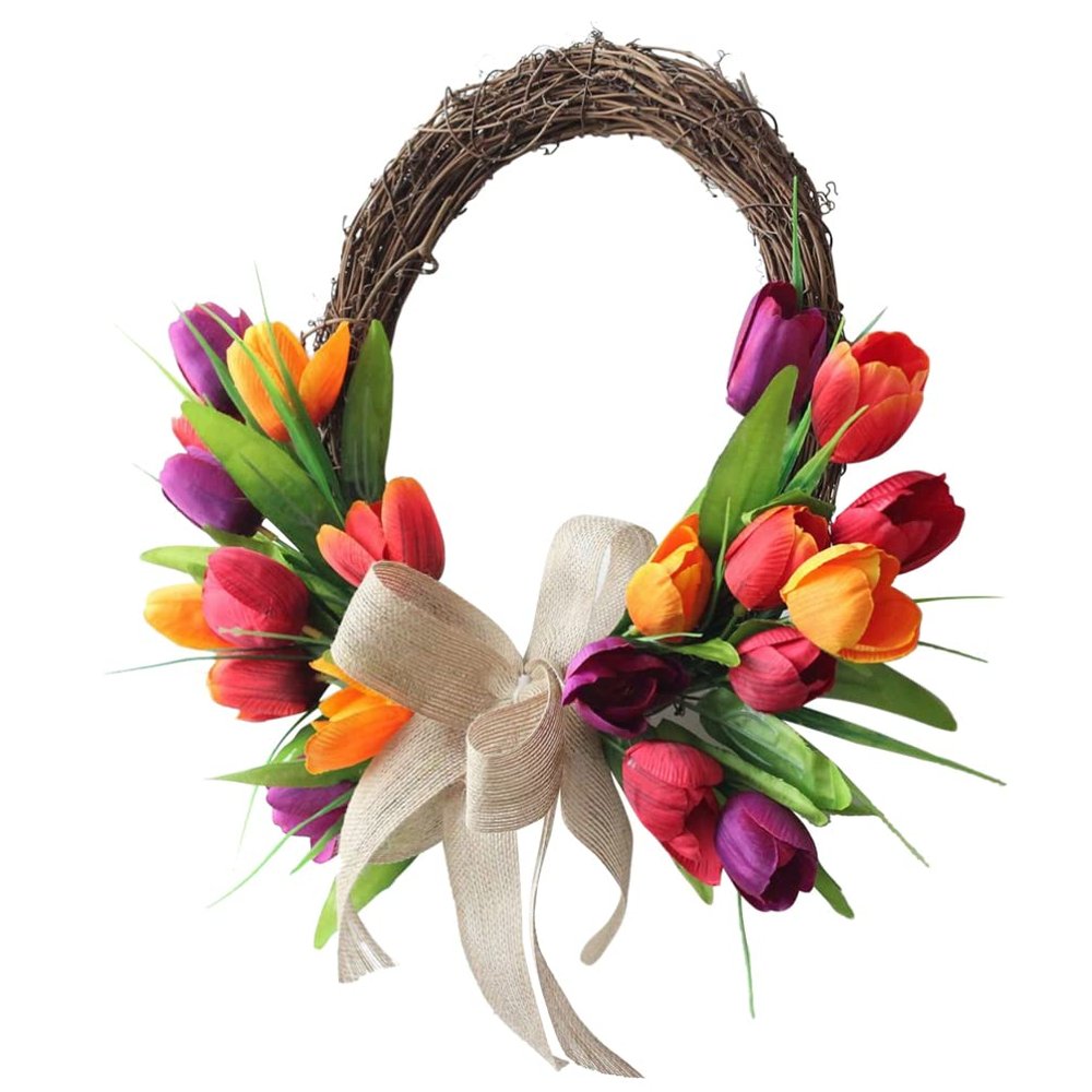 BESTOYARD Artificial Garland Romantic Wooden Rattan Pendant