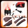 Sawysine Electronic 3D Led Fake Flames Effect Night Lamp Led Artificial Flickering Fire Flame with 10 Pieces Gas Fireplace Logs Simulated Fire Lamp for Halloween Christmas Indoor Home Party Decoration view 4