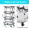 BEEY Fruit Vegetable Storage Basket 4 Tier Kitchen Storage cart on Wheels Foldable Rolling Storage Cart for Kitchen, Bathroom, Pantry view 3